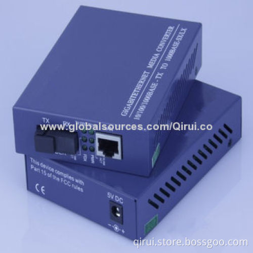 Fiber media converter: 10M/100M/1000M, BIDI, WDM, T1310/R1550+40KM
